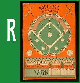 R - Roulette Base Ball Game, Wm Bartholomae, 1929