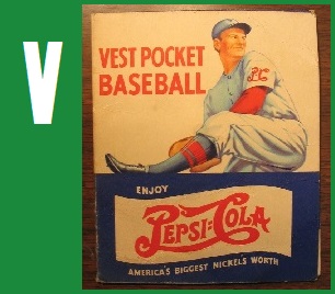 V - Vest Pocket Baseball, Pepsi-Cola, 1950s