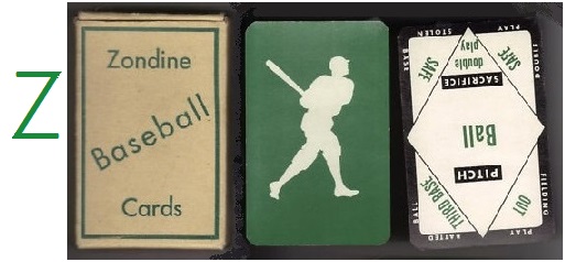 Z - Zondine Baseball Cards, Zondine, 1940s