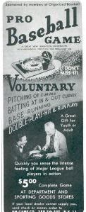 Pro Base Ball, PM Game Co, 1946 advertisement